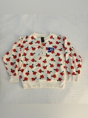 Bonmot organic mallow flowers terry sweatshirt NWT